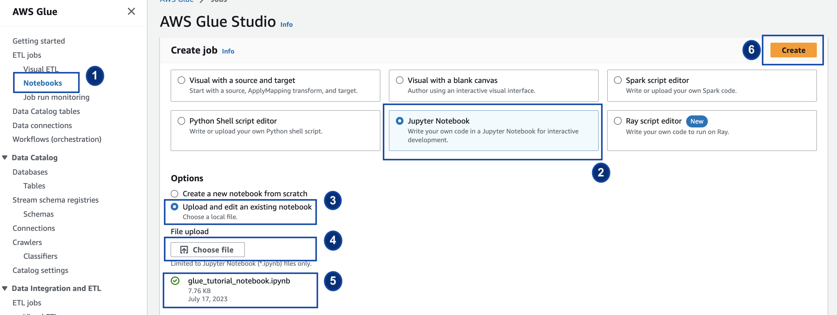 Lo screenshot mostra la creazione di un processo su notebook Jupyter.