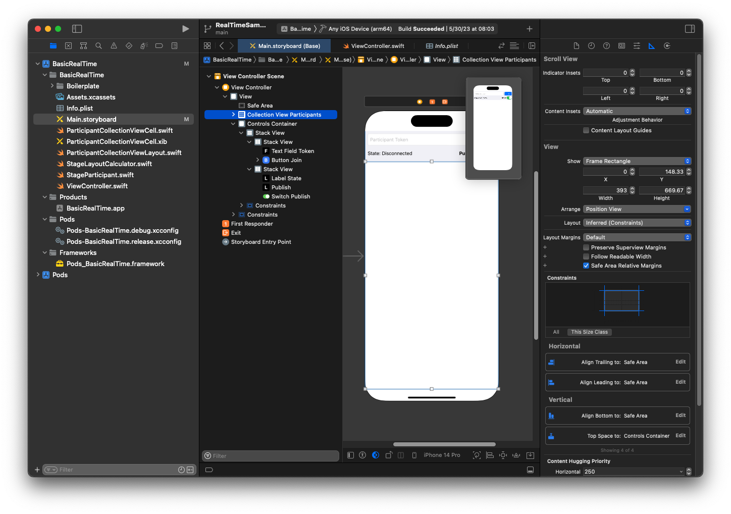 Personalizza la vista Partecipanti della vista Raccolta per iOS.