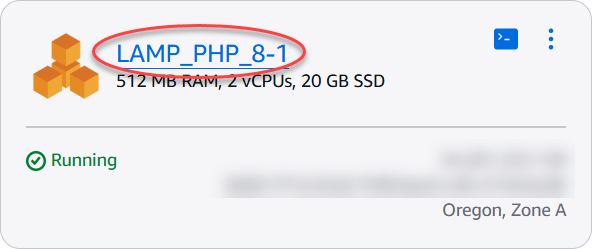 Avvia e configura un'istanza LAMP.