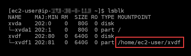 Dispositivi di storage a blocchi collegati a un'istanza Linux o Unix.