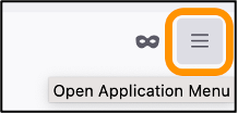 Mozilla Firefox apre il menu dell'applicazione.