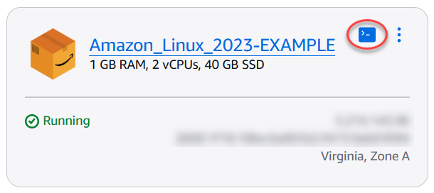 Aprire il client SSH basato su browser con la connessione rapida.