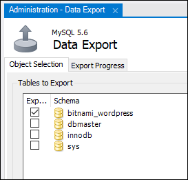 Tabelle MySQL Workbench da esportare
