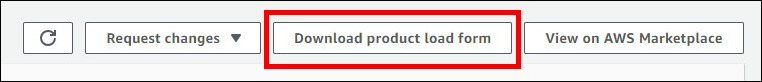 Il pulsante Scarica il modulo di caricamento del prodotto nella AWS Marketplace dashboard.