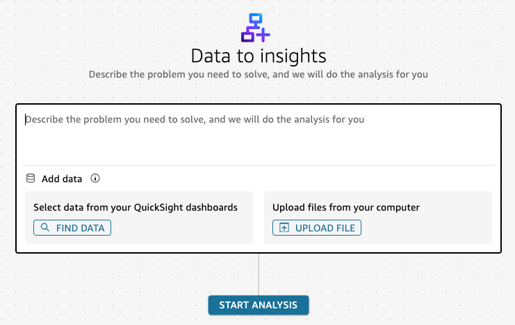 Un nuovo scenario in Amazon QuickSight.