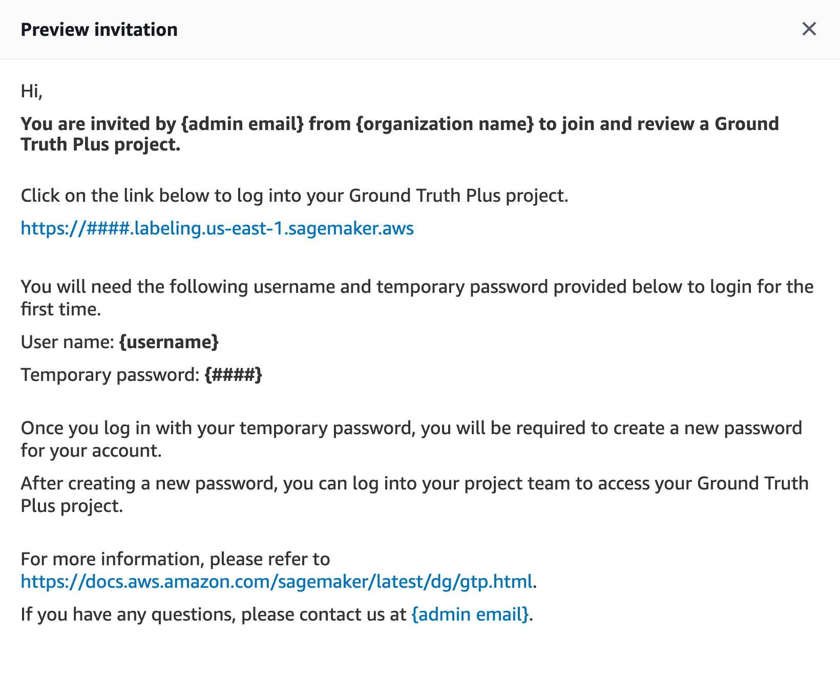 Esempio: e-mail di Invito in anteprima.