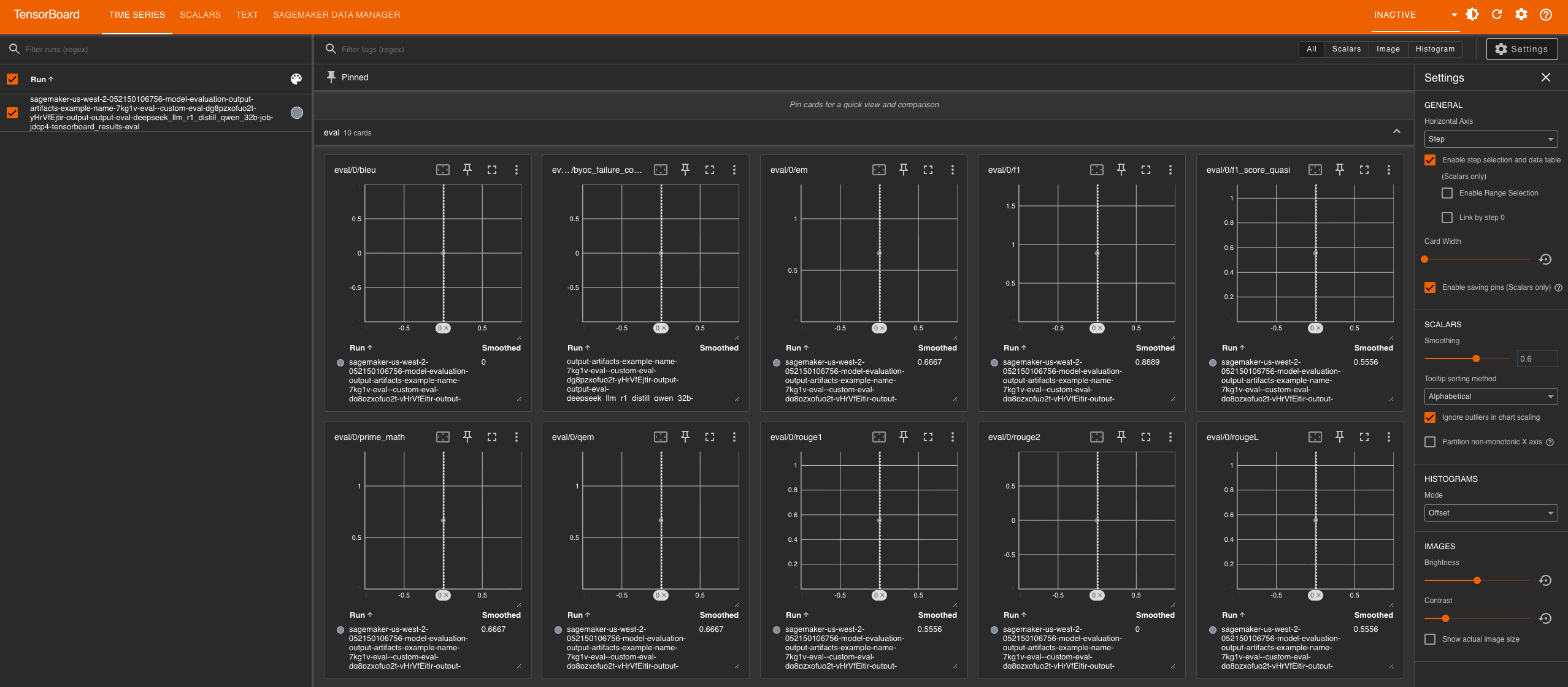 SageMaker TensorBoard visualizzazione dei risultati di un lavoro di benchmarking