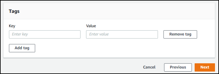 La sezione della console Tags.