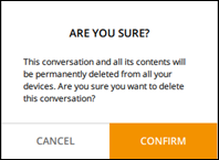 The Are You Sure? finestra pop-up.
