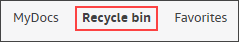 Visualizzazione dell'immagine MyDocs, cestino e Preferiti.