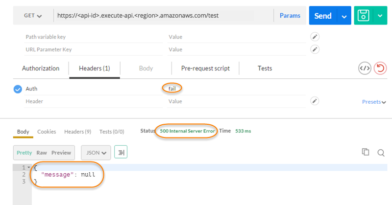 Lambda 認可 Fail トークンで API を呼び出す