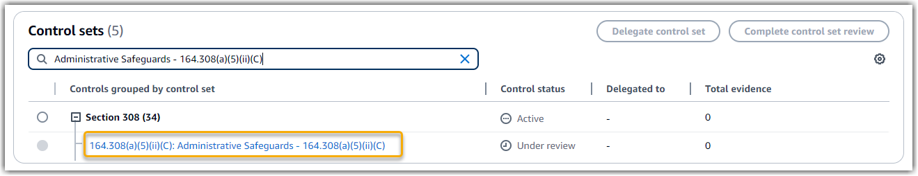 評価内の CloudTrail コントロールを示すスクリーンショット。