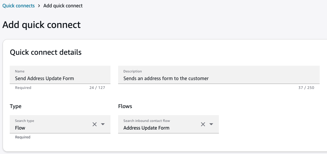 Quick Connect をキューに関連付ける