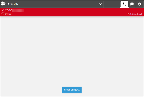 CCP が使用可能、不在着信、コンタクトを閉じるボタンに設定されています。