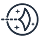 Circular icon with a clock face and arrow indicating time passing or scheduling.