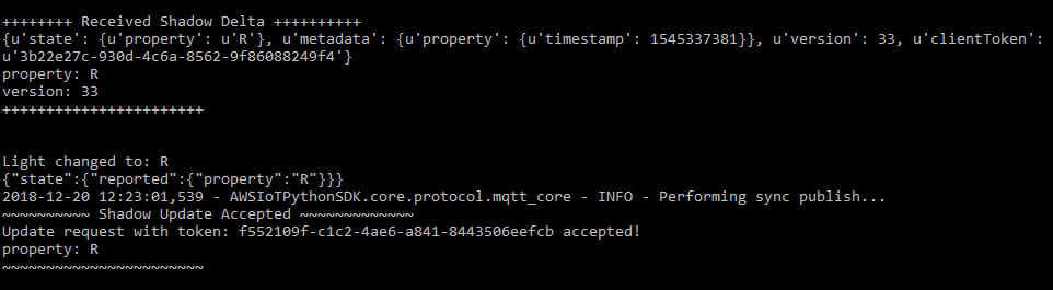 GG_TrafficLight に関連付けられた出力のスクリーンショット。