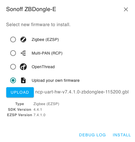 ファームウェアのアップロード