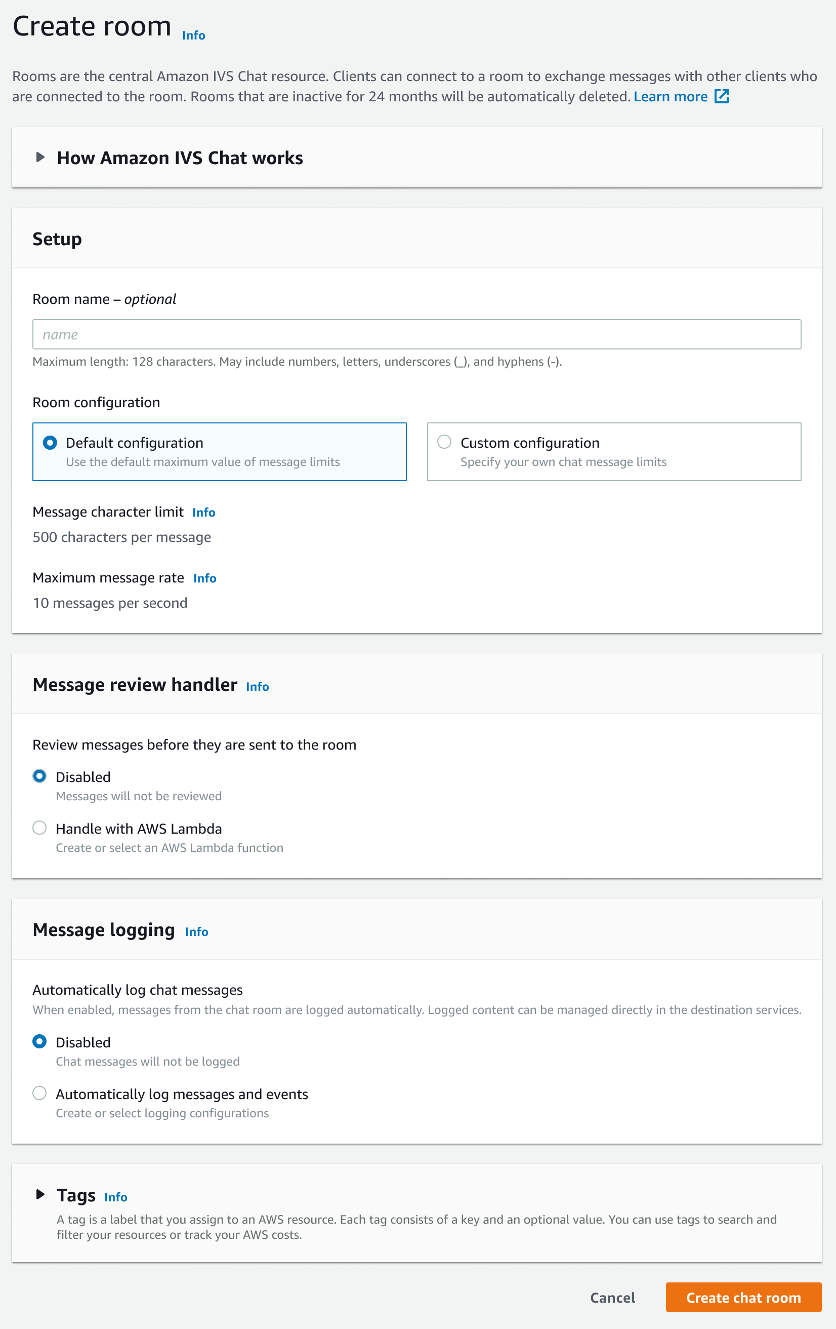 チャットルームを作成する。