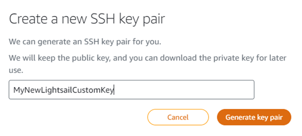 新しい SSH キーペアを作成する