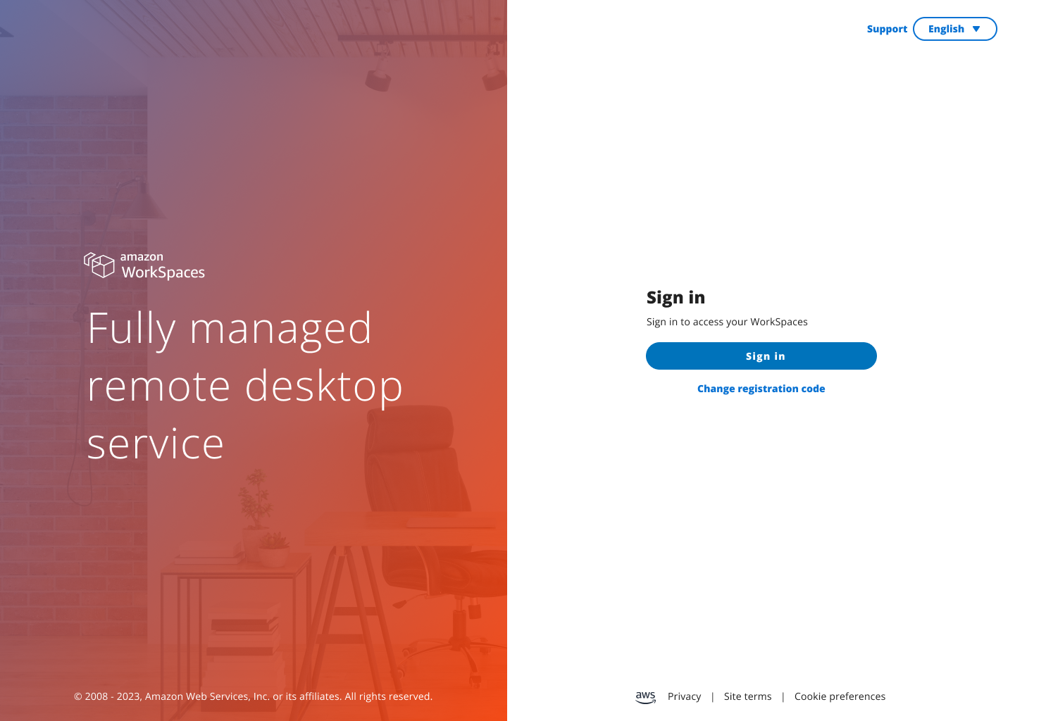 WorkSpaces への WorkSpaces シンクライアント接続