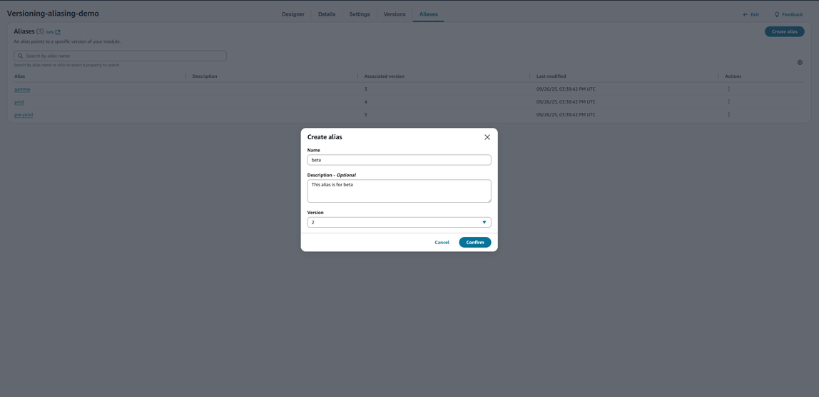콘솔에서 모듈의 별칭 생성.