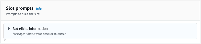 봇이 정보를 끌어내도록 슬롯 프롬프트를 설정하세요.