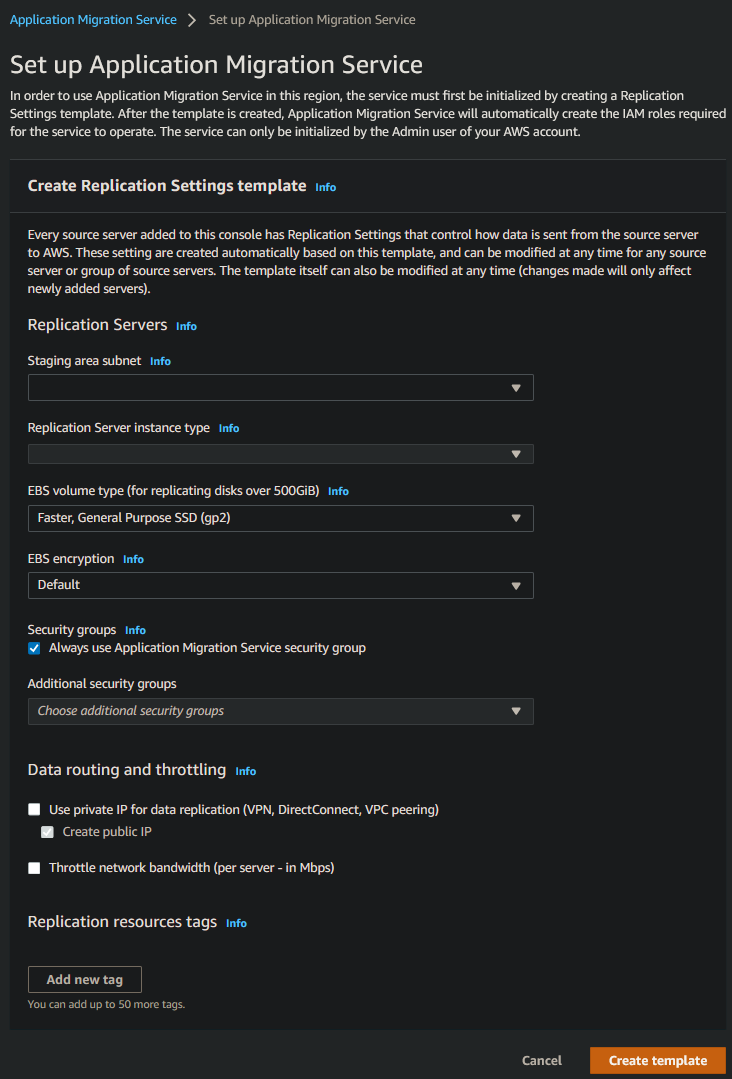 AWS MGN, 애플리케이션 마이그레이션 서비스 설정.