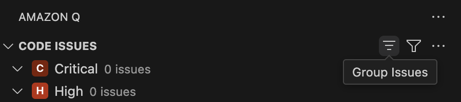 O ícone de agrupamento na guia Problemas de código emVisual Studio Code.