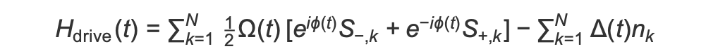 Equação matemática que descreve o cálculo de uma função de acionamento hamiltoniana.