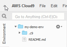 Ocultar e mostrar a barra de menu no AWS Cloud9 IDE