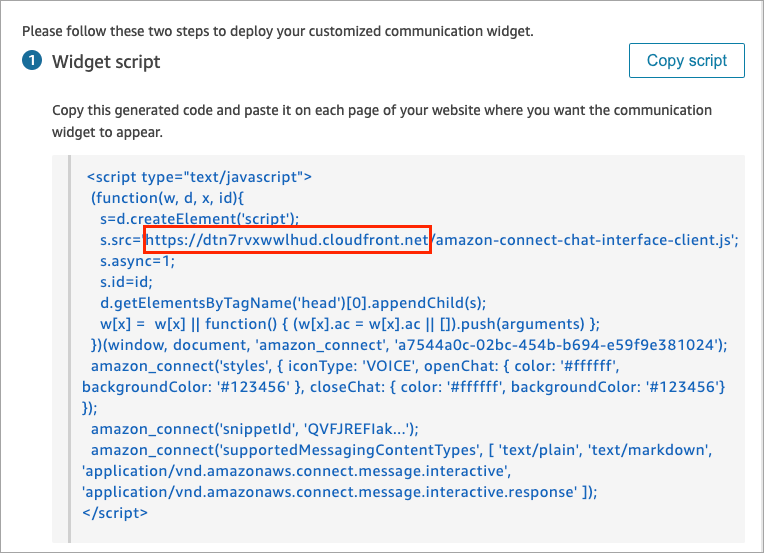 O script do Widget.