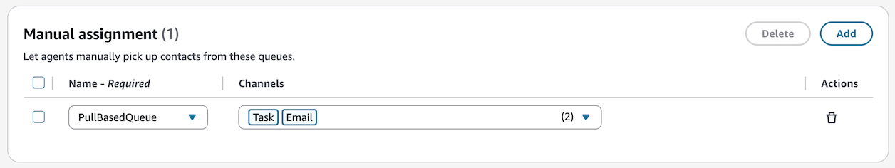 Configurações do perfil de roteamento para o aplicativo Worklist.