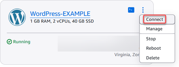 Conexão de instância.