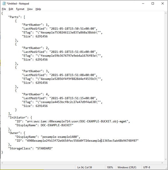 Arquivo JSON de carregamento multiparte número 1