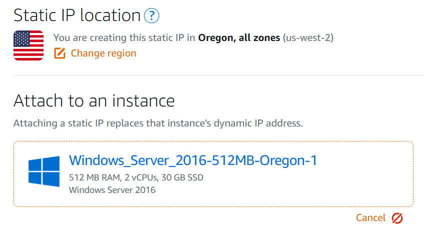 Iniciando e configurando uma instância do Windows Server 2016 no Lightsail.
