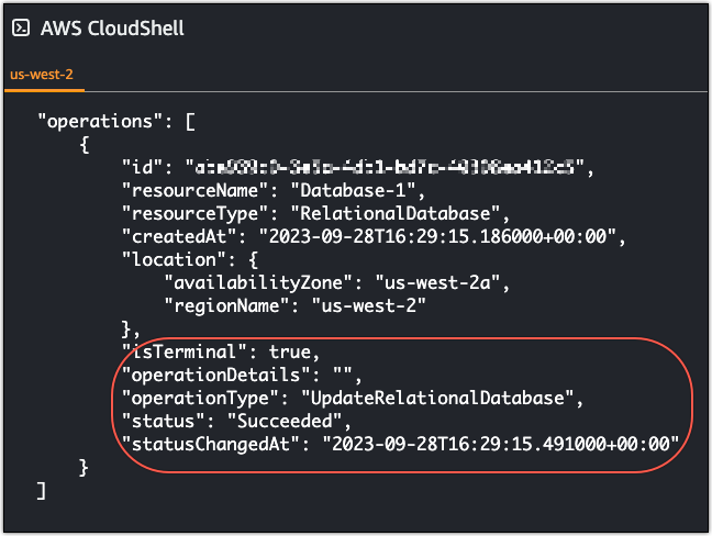 AWS CLI comando para desativar o point-in-time backup.