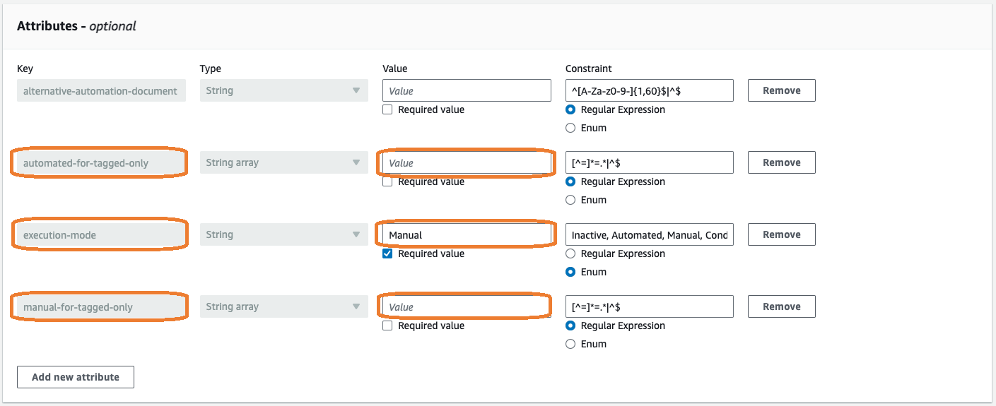 Um exemplo da seção Atributos.