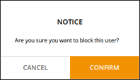 A janela pop-up de Aviso.