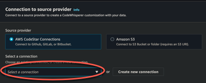 “选择连接”下拉列表。