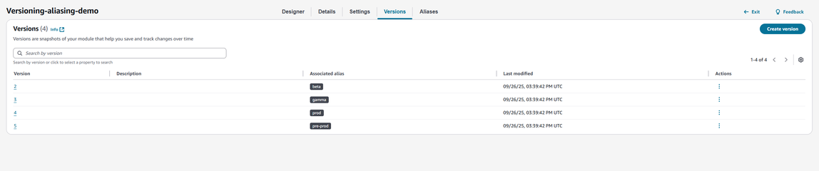 在控制台中查看模块别名。