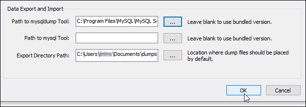 保存 MySQL Workbench 首选项
