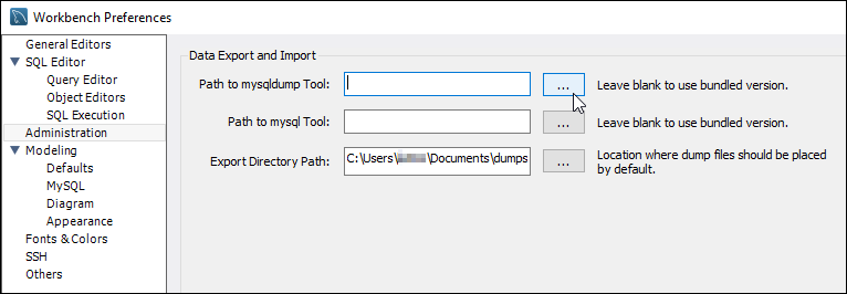 MySQL Workbench 首选项