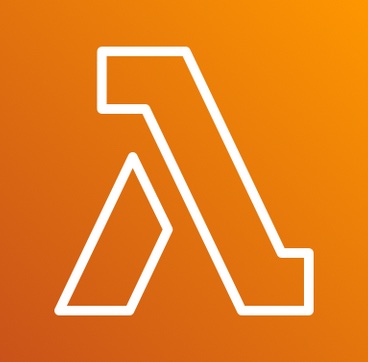 橙色背景上的白色 Lambda 徽标。