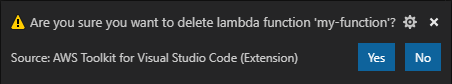 删除 Lambda 确认对话框