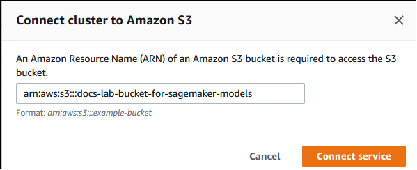 為 Aurora MySQL 資料庫叢集指定的 ARN Amazon S3 儲存貯體的影像。
