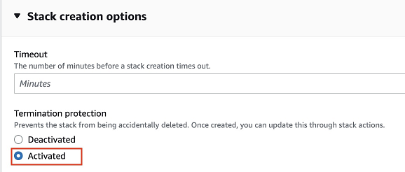 建立堆疊啟用終止保護範例