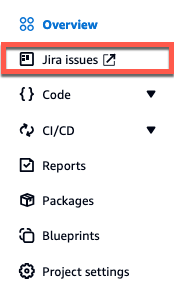 CodeCatalyst 問題取代為導覽窗格中連結的 Jira 問題。