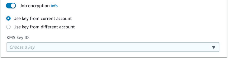 中的 KMS 任務加密 AWS Management Console