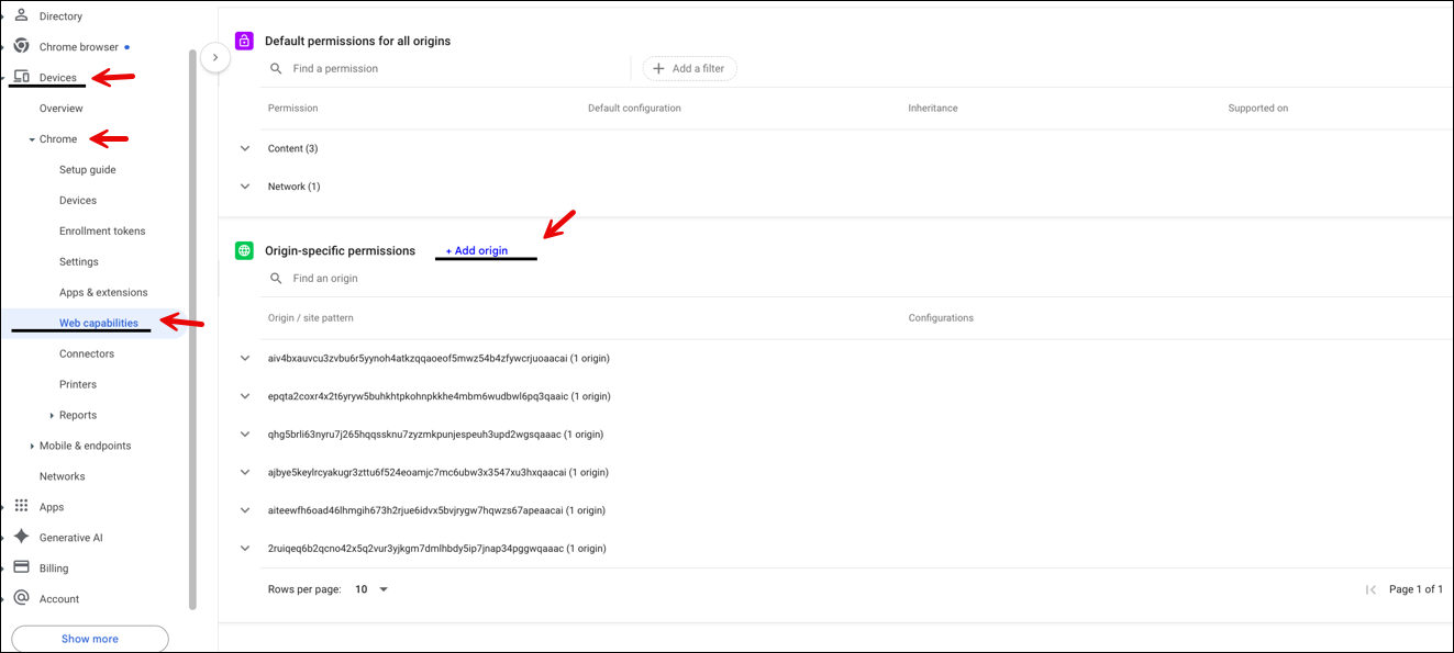 Chrome 作業系統中的左側導覽選單。