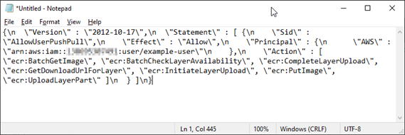 政策陳述式 JSON 檔案範例